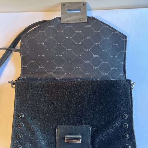 Gorgeous Women’s Black ALDO Messenger Crossbody Purse Bag Embellished Tiger - Picture 5 of 11
